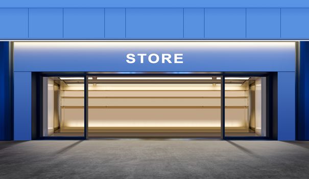 modern empty store on street of city at night time