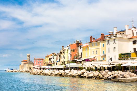 Picturesque old town Piran - beautiful Slovenian adriatic coast.