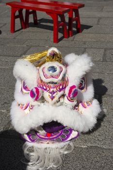 Colorful Chinese Lion Dance Head