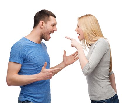 couple, family and relationship problems concept - couple arguing