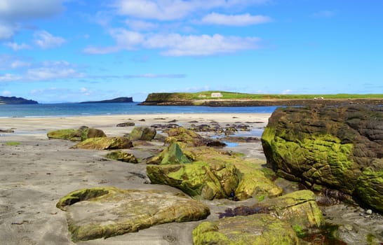 A Beach scene photographed at Staffin on the Isle of Skye.