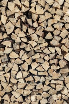 texture and background concept - stacked firewood