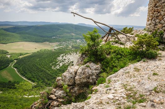 Before storm at the edge of the cliff, Crimea, Ukraine or Russia