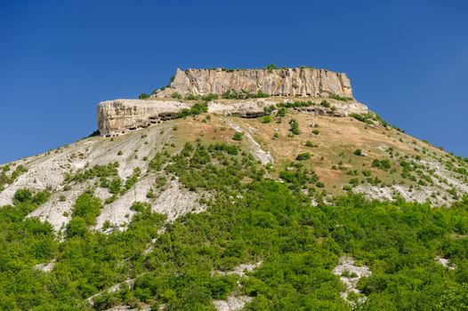 Tepe Kermen mountain and ancient cave city, Crimea, Ukraine or Russia