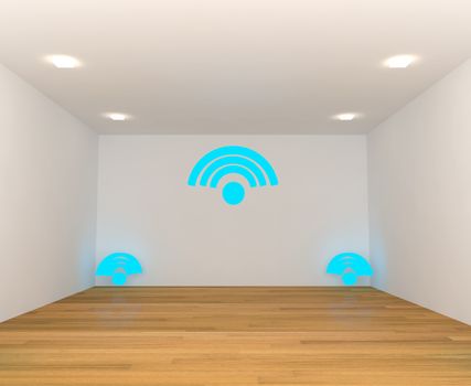 empty room with wireless Wifi