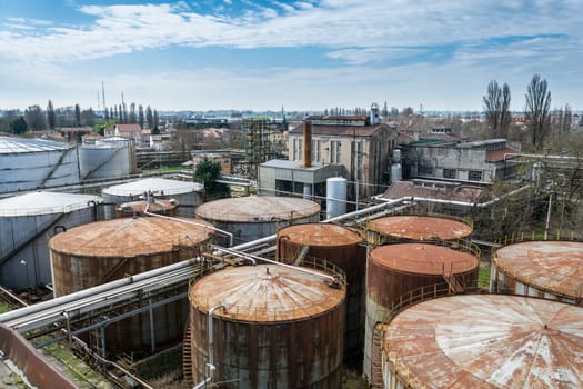 Buildings of an abandoned distillery in Italy