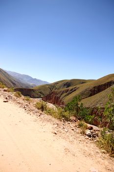 Landscape in the heights of Jujuy, Argentina, South america.