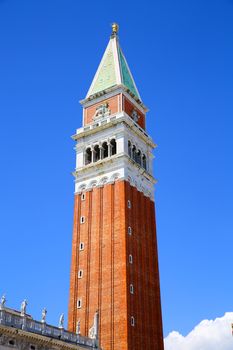 The Campanile di San Marco (San Marco tower) in Venice, Italy, Europe.