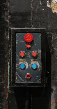 Detail of the old and damaged touch control panel