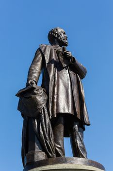 Statue of President James Garfield by John Quincy Adams Ward outside the Capitol building in Washington DC erected in 1887