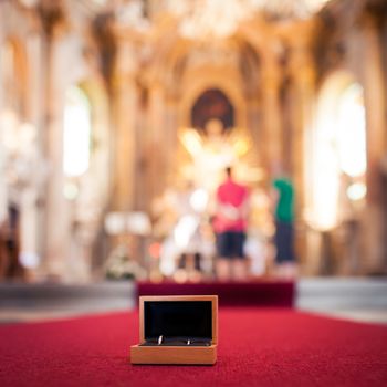 Wedding rings in church