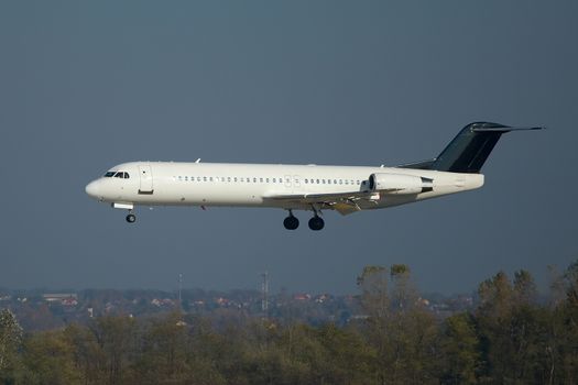 Crosswind landing of a plane