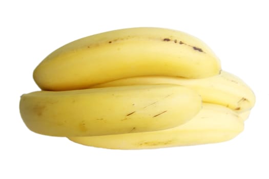 Bananas bunch laying isolated on the white background
