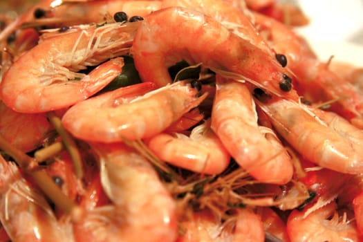 A Boiled Shrimps Background ready for eating