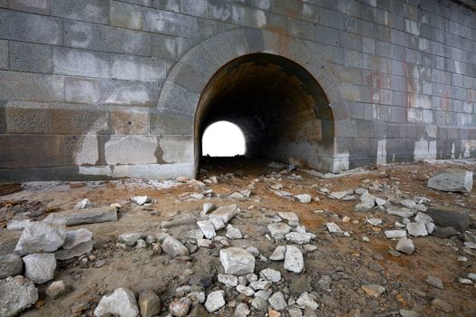 Stone wall with an archway