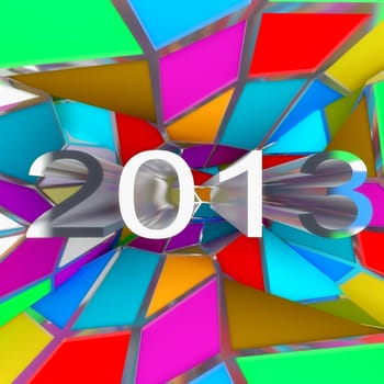 2013 new year on Abstract Colorful Background 