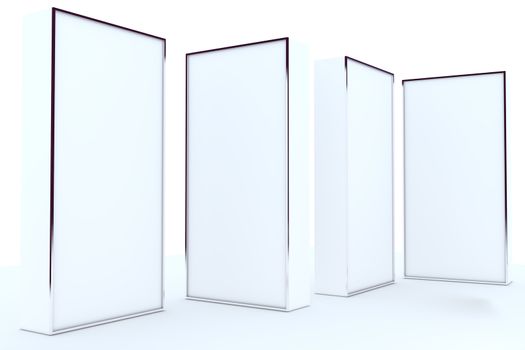 blank box display new design aluminum frame template for design work,isolate on white background.