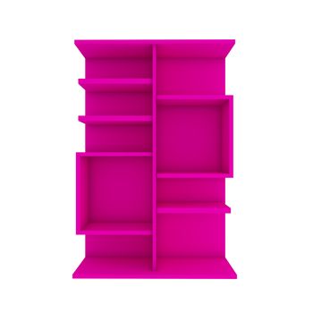 Color pink shelf design with white background