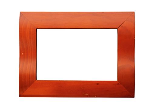 reddish  picture wooden  frame isolated over white background for your design