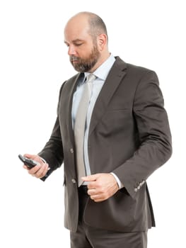 An image of a handsome business man at the phone