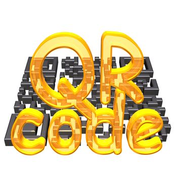 Abstract example of a three-dimensional QR code as a background