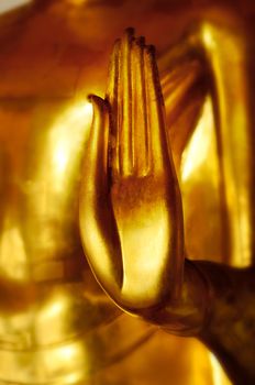 Golden ancient hand sculpture