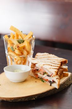 sandwich with french fries