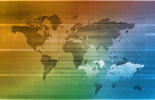Business Technology Concept on Worldwide Report View