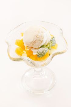 ice cream with fruits