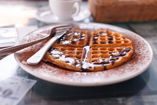 waffle with chocolate