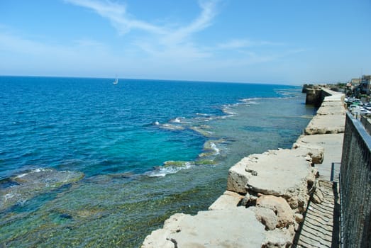 sea in Akko (Acre), Israel