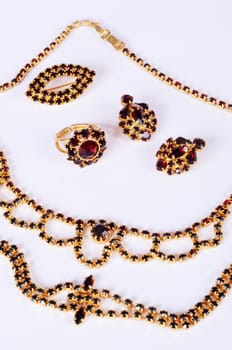 czech garnets jewelry set