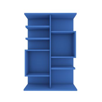 Color blue shelf design with white background