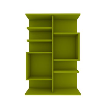 Color green shelf design with white background