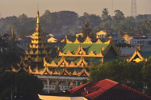 Buddhist temple roof ,Myanmar