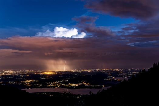 thunderstorm, a spring evening on the plains of Varese