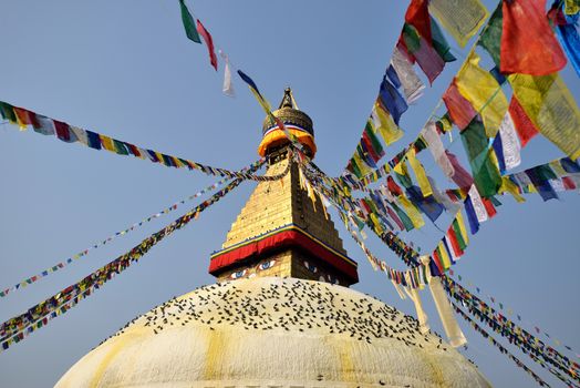 Boudhanath buddhist stupa in Kathmandu capital of Nepal