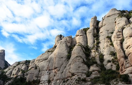 Montserrat is a mountain odd shape mountain at  Barcelona, Spain.