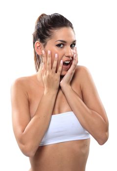 Surprised excited woman