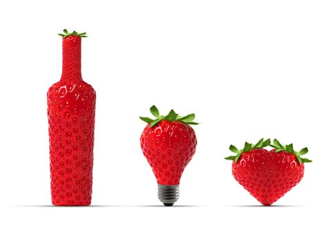 multi shapes strawberries