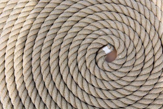 Roll of a rough strong ship rope background pattern 