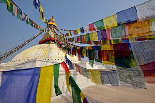 Boudhanath buddhist stupa in Kathmandu capital of Nepal