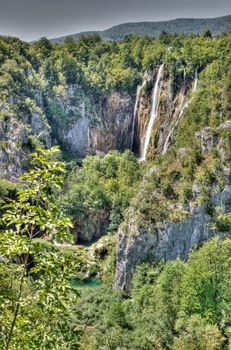 The bigest waterfall (Veliki Slap) at Pltvice Lakes in Croatia