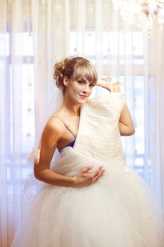 girl with wedding dress