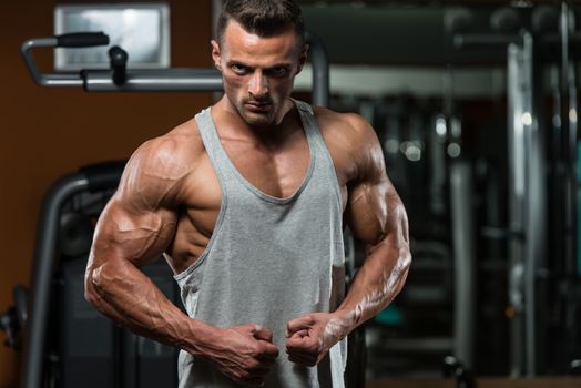 Portrait Of A Physically Fit Young Man - Flexing Muscles