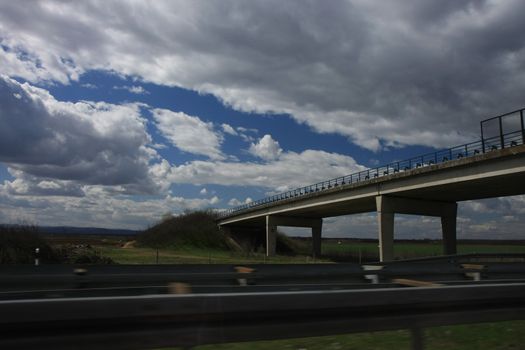 Taken from car on the highway Belgrade-Zagreb