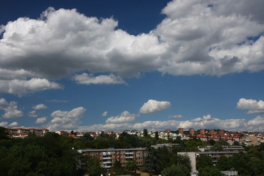 Sky and clouds over Belgrade,the capital of Serbia