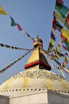 Boudhanath buddhist stupa in Kathmandu capital of Nepal