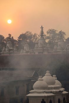 Roof top of stupa in Pashupatinath Temple one of the most significant Hindu temples, Kathmandu, Nepal