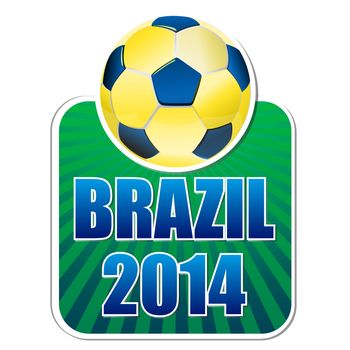 brazil 2014, banner with ball and rays